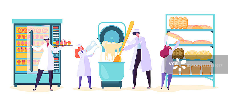 面包蛋糕生产机器，制作甜点图片素材