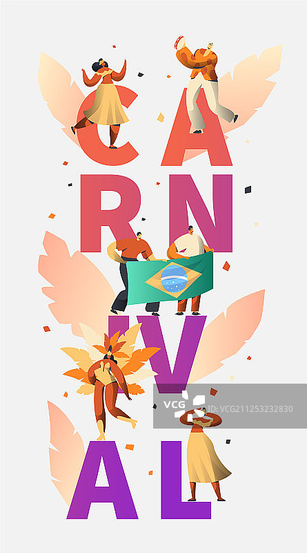 巴西狂欢节派对舞蹈演员海报图片素材