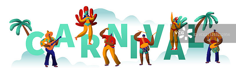 巴西狂欢节派对人物海报图片素材