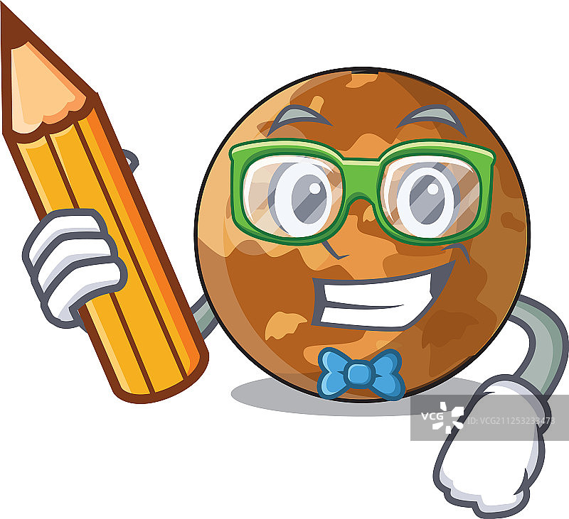 卡通水星行星的学生画作图片素材