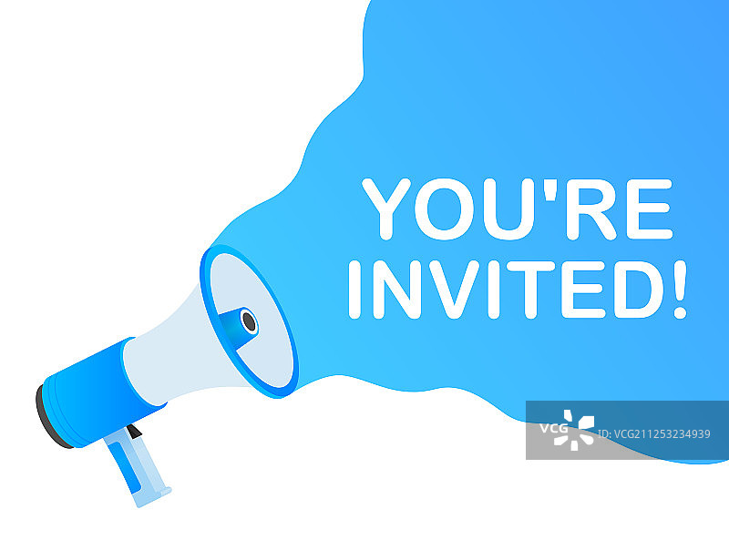 手持扩音器与“您已连接”文本的商业概念图片素材