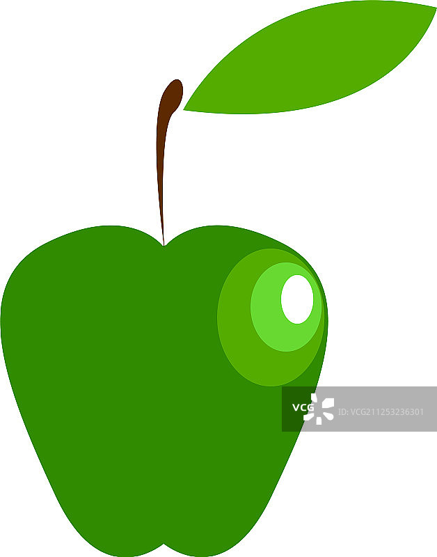 营养丰富的农场新鲜绿色苹果彩绘图片素材