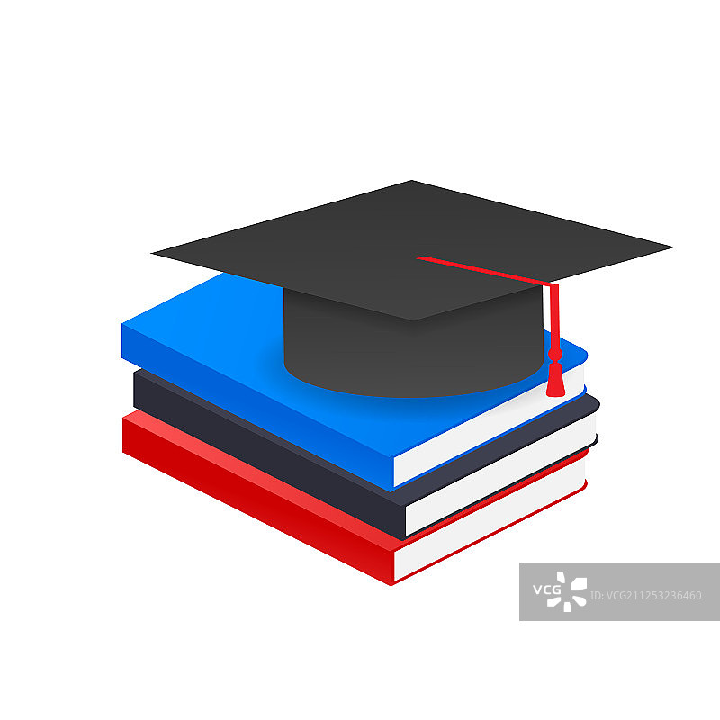 带有毕业帽图案的书籍素材图片素材