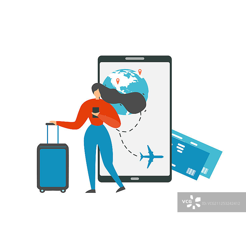 使用移动应用程序规划度假旅行图片素材