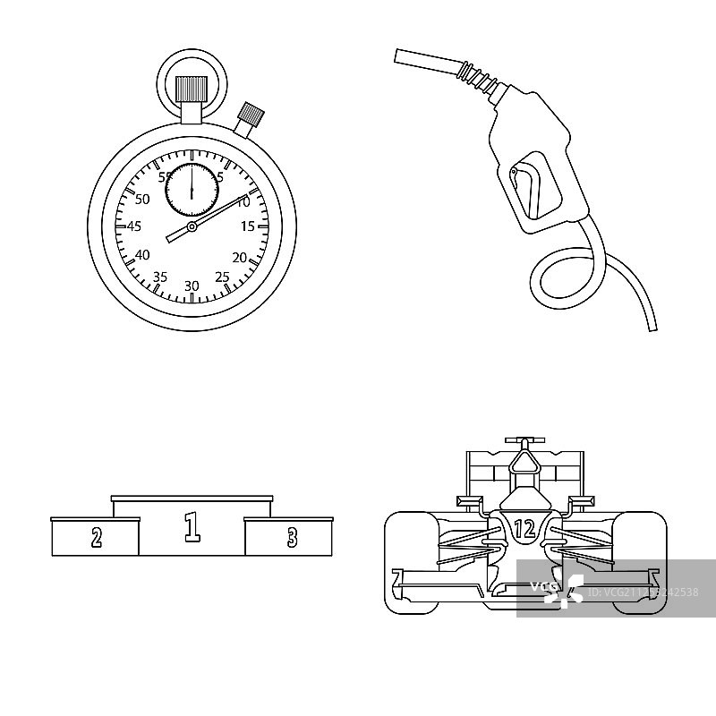 汽车和拉力赛符号集图片素材
