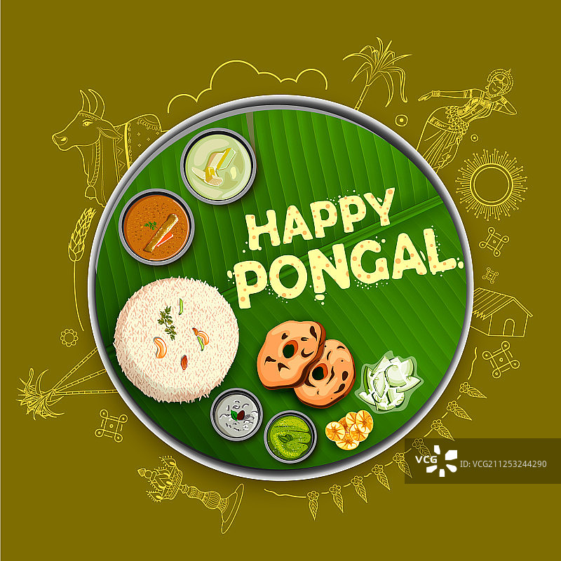 快乐的泰米尔丰收节图片素材