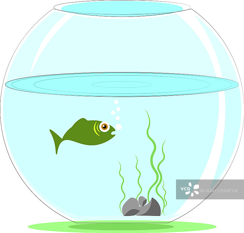 白色背景上的简单卡通水族箱鱼图片素材