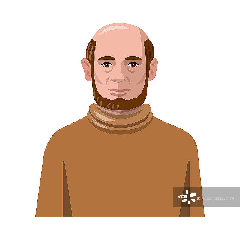 孤立的头像和面部标志集图片素材