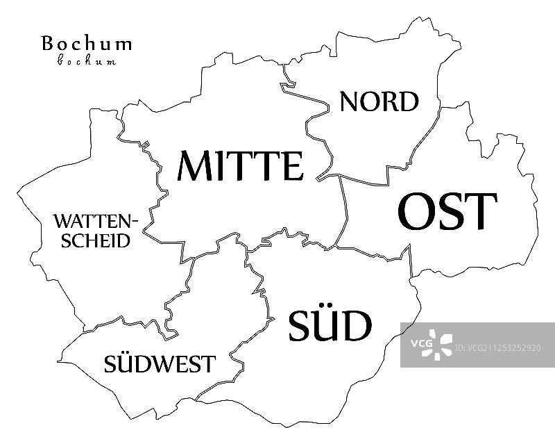 德国波鸿现代城市地图图片素材