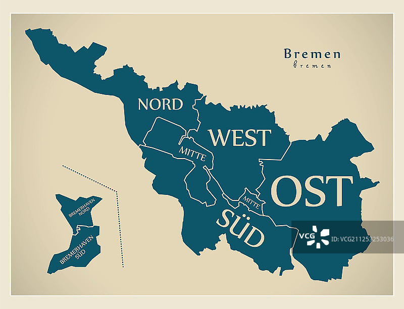 德国不莱梅现代城市地图图片素材