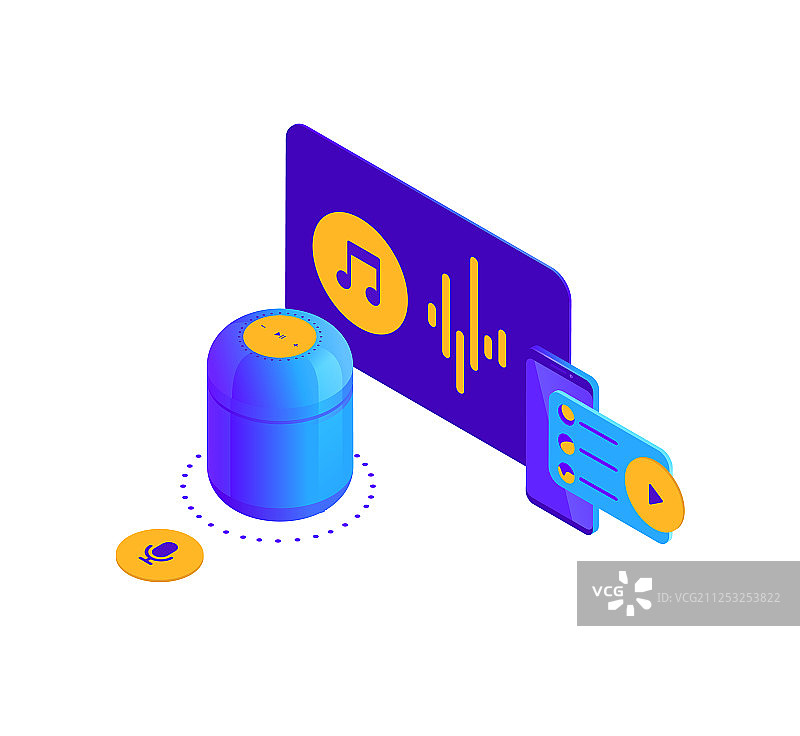 蓝色紫色智能设备2.5D图图片素材