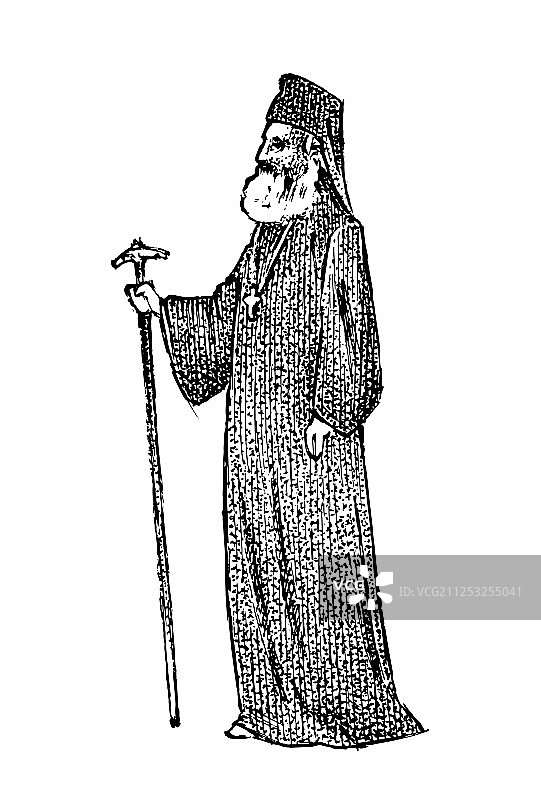 身穿神职服装的雅典大主教图片素材