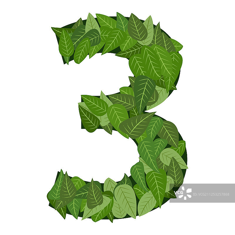 数字3的叶子图片素材