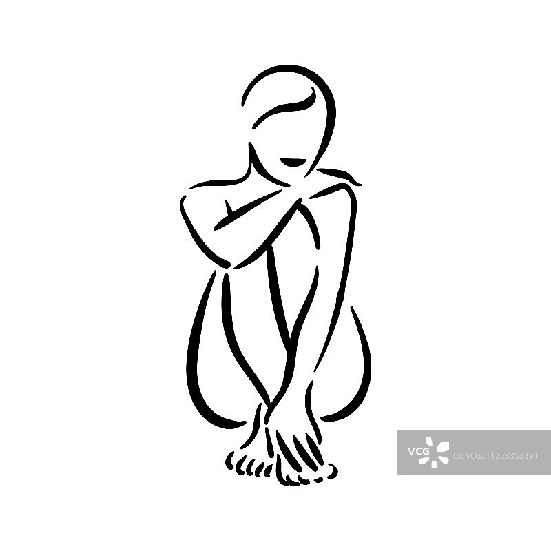 手绘女性人物图片素材