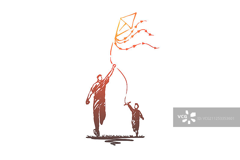 风筝亲子家庭教育概念图片素材