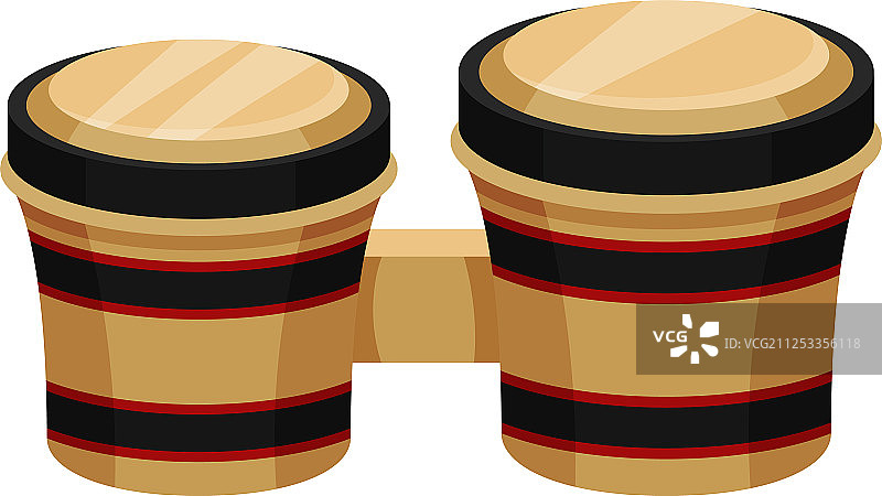 白色背景上的传统邦戈鼓乐器图片素材