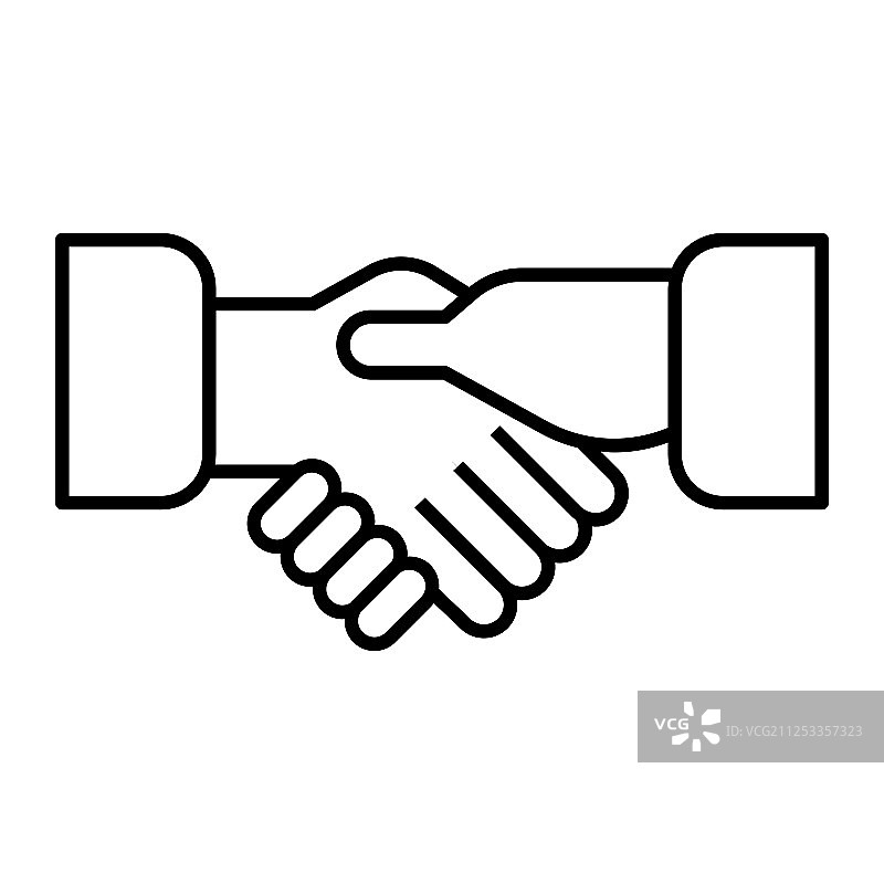 握手细线图标图片素材