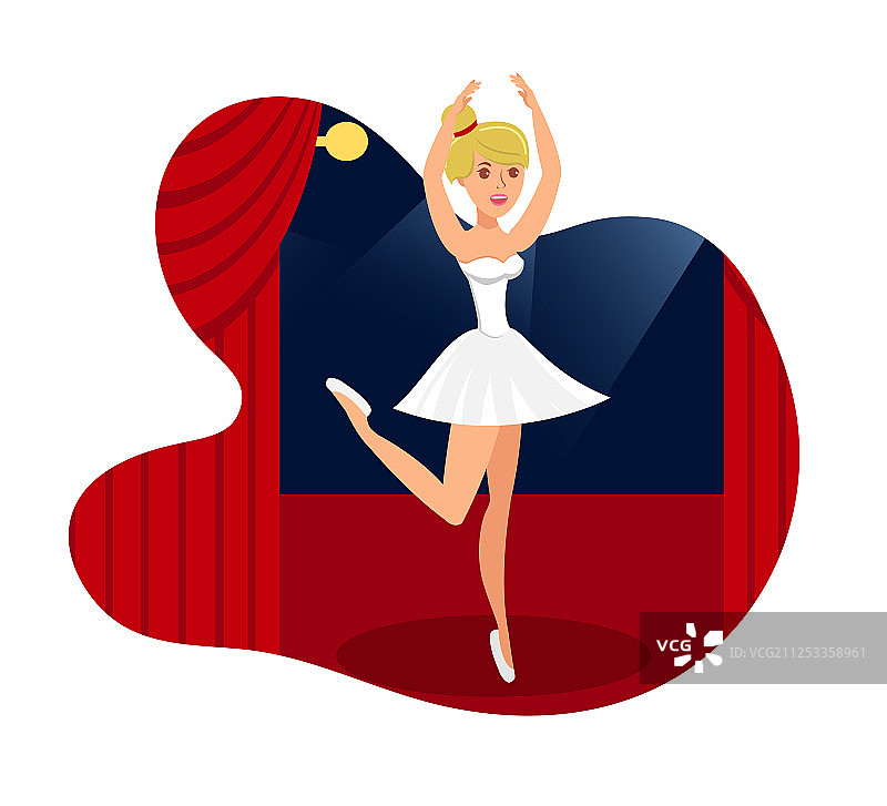 舞台表演秀扁平插画图片素材