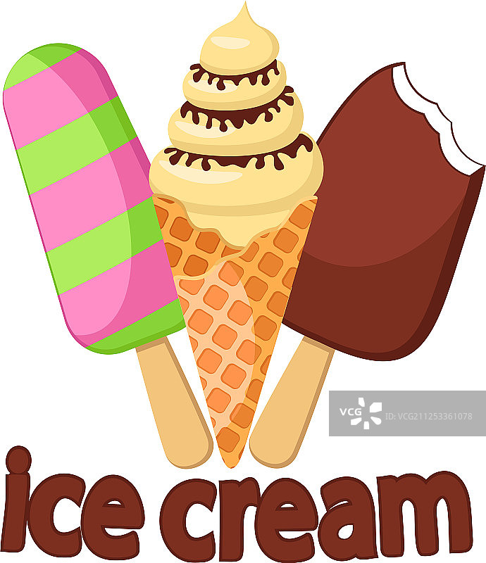 白色背景上的巧克力水果冰淇淋图片素材