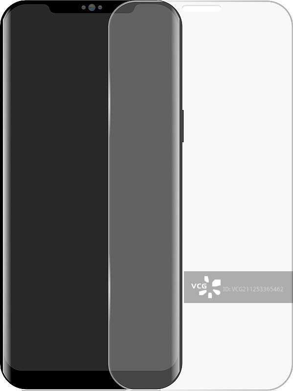 逼真智能手机屏幕保护膜图片素材