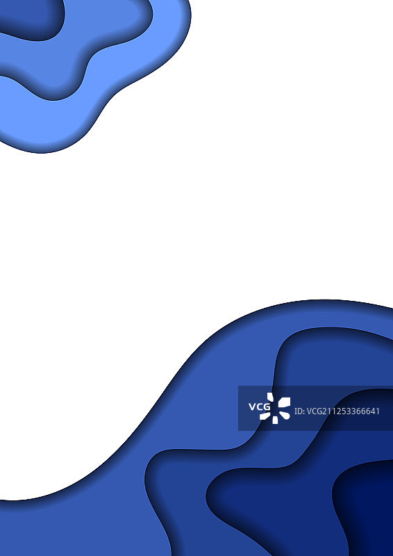 蓝白3D剪纸风竖版banner图片素材