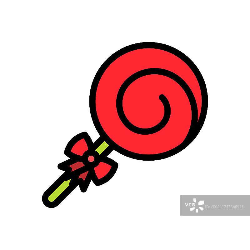 棒棒糖填充风格图标可编辑轮廓图片素材