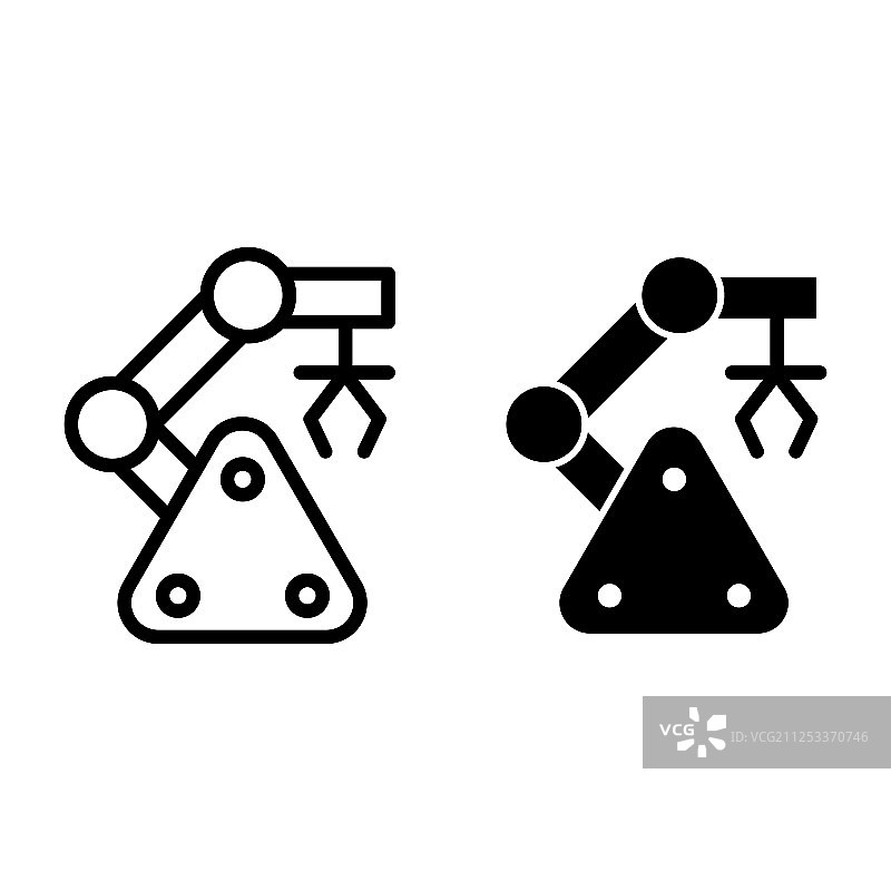 机械爪线性字形图标机械手图片素材