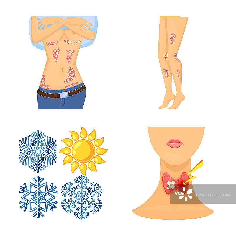 疼痛和皮肤病学符号的孤立对象图片素材