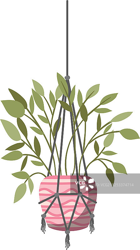 悬挂花盆中的室内植物图标图片素材