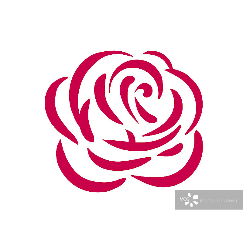 白色背景上的玫瑰符号图片素材