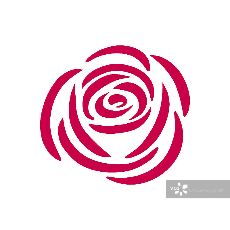 白色背景上的玫瑰符号图片素材