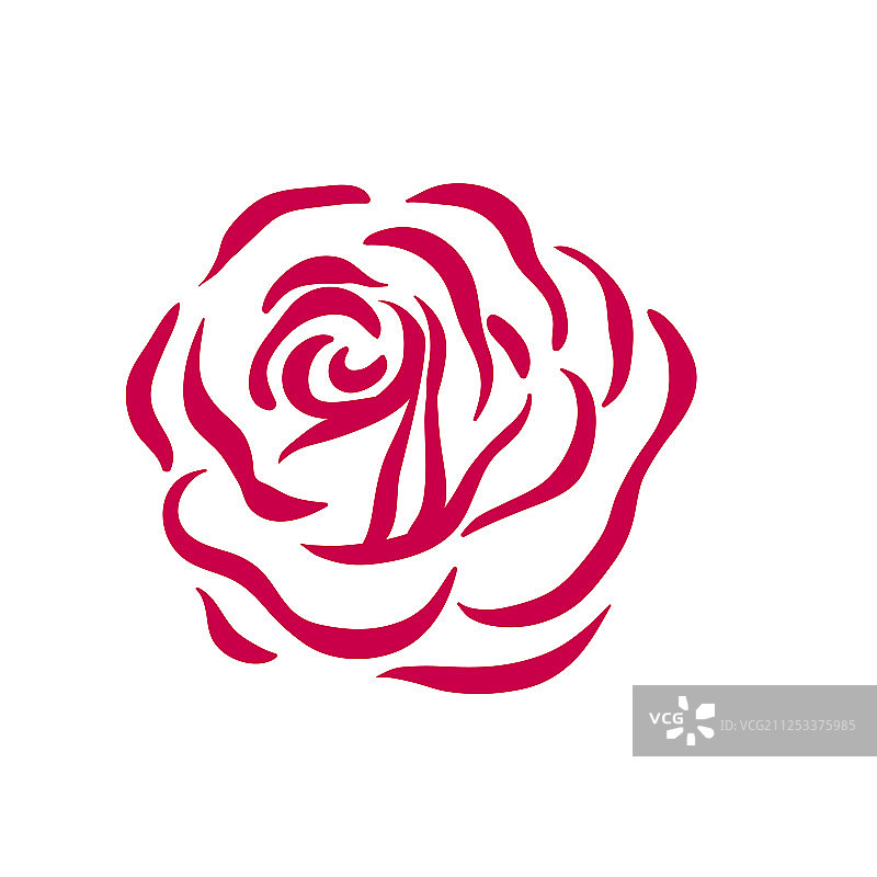 白色背景上的玫瑰符号图片素材