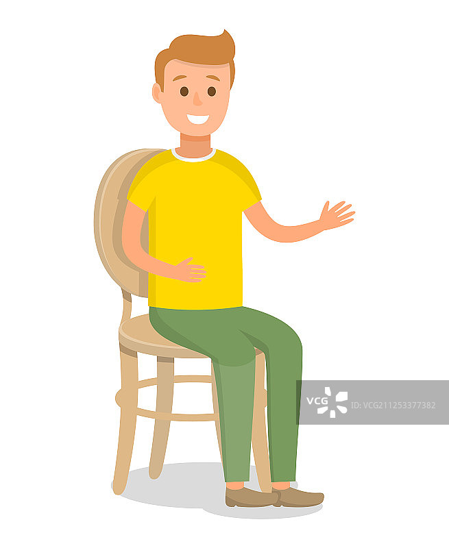 红发模特扁平人物图片素材