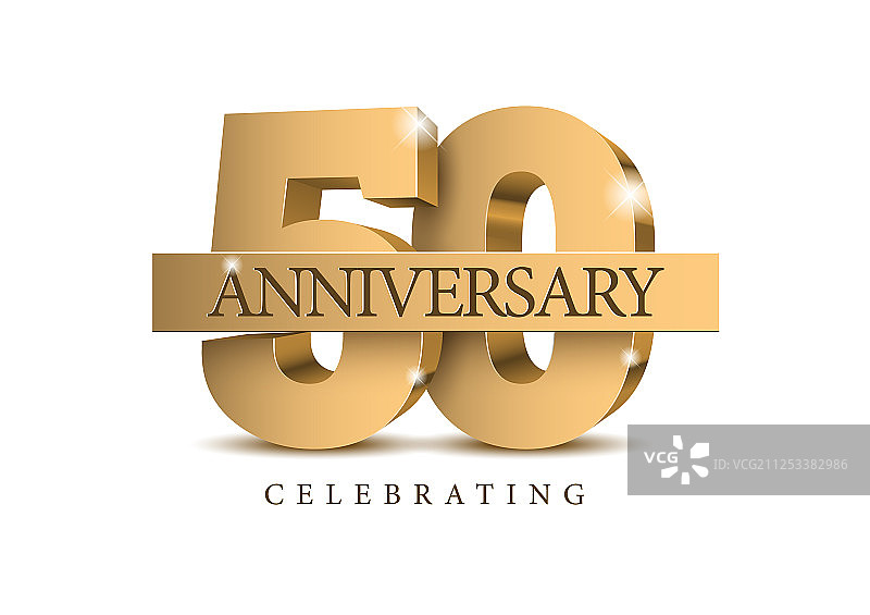 50周年金色3D数字图片素材