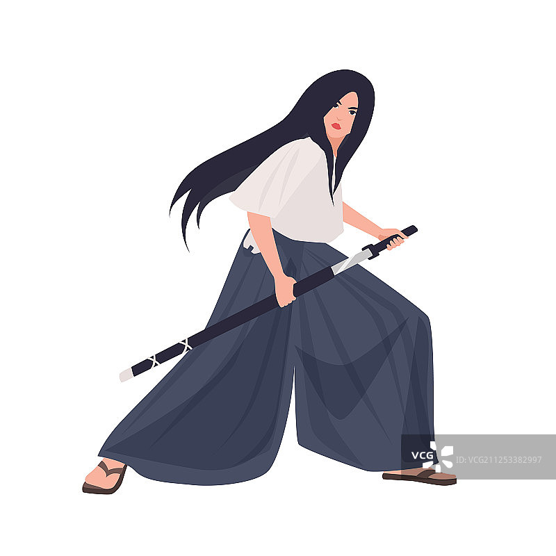 年轻的日本女武士图片素材