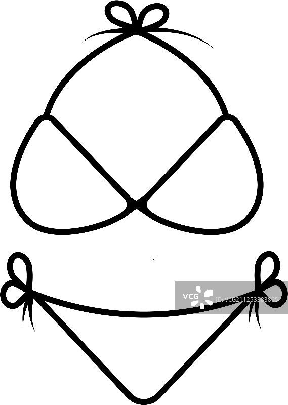 比基尼泳衣海滩假期简约图标图片素材
