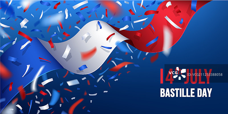 法国巴士底日快乐卡片图片素材