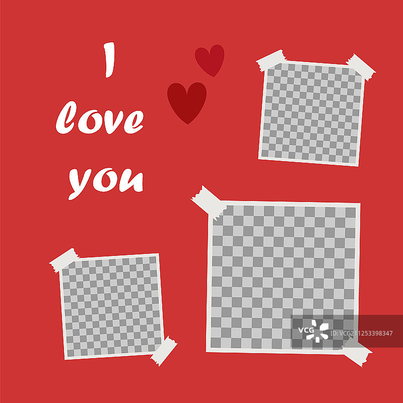 带有文本空间的可爱“我爱你”海报图片素材