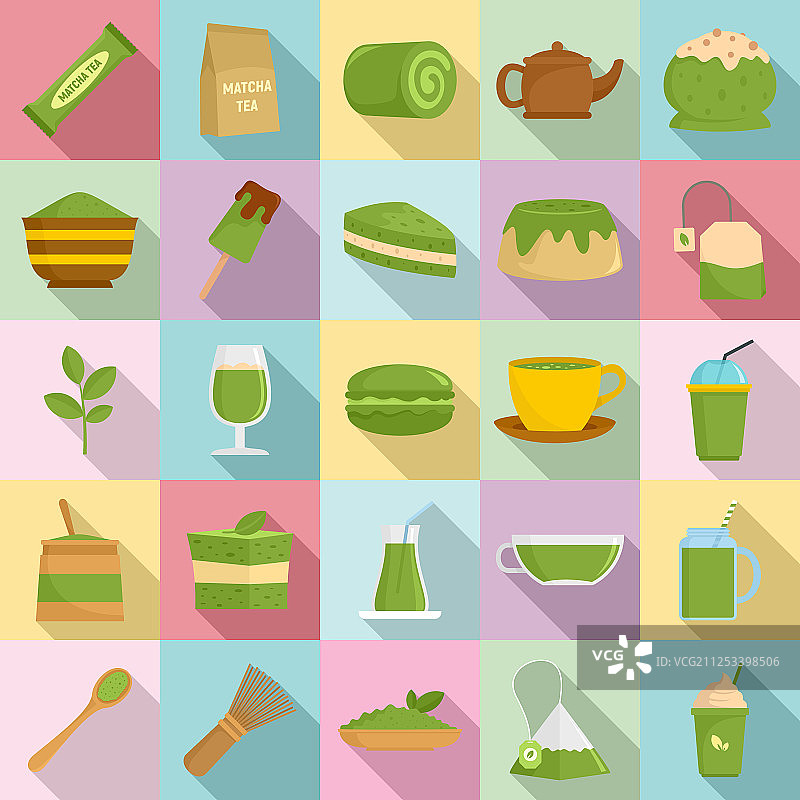 扁平风格抹茶图标图片素材