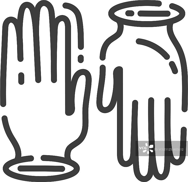 时尚简约线条艺术工作手套图标图片素材