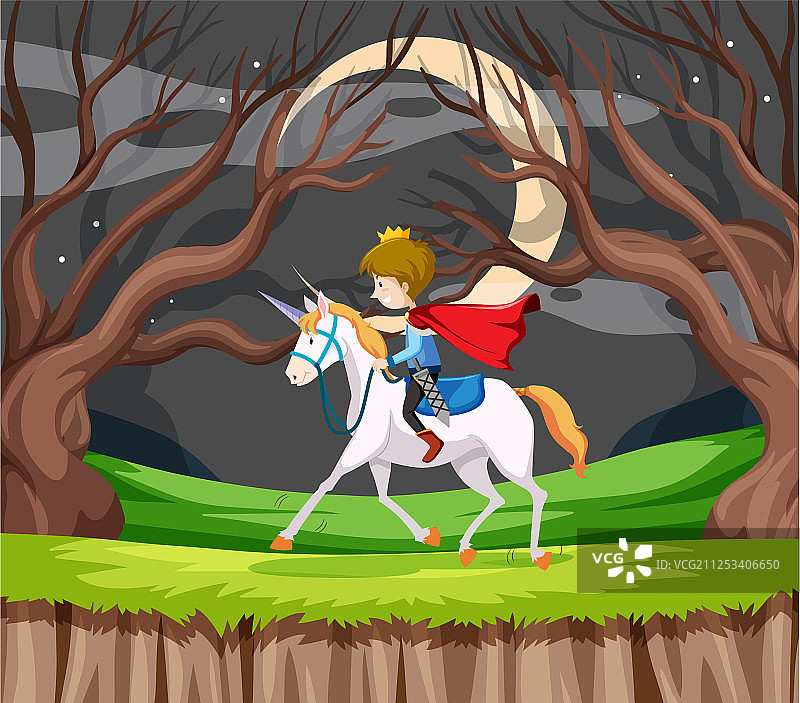 王子骑马图片素材