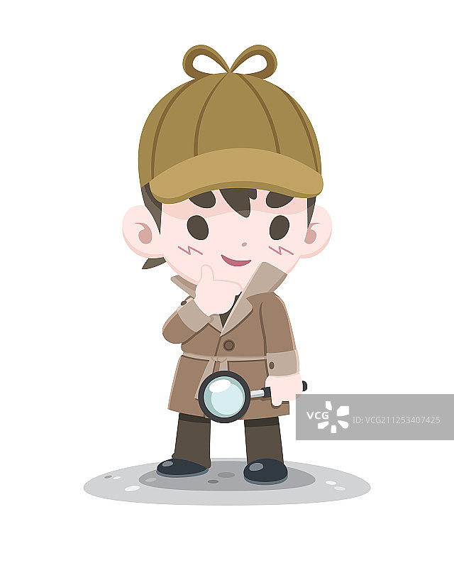 自信的小侦探图片素材