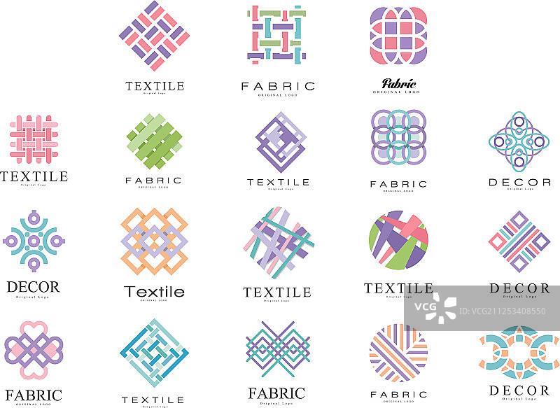 纺织面料装饰Logo设计套装（裁缝用）图片素材