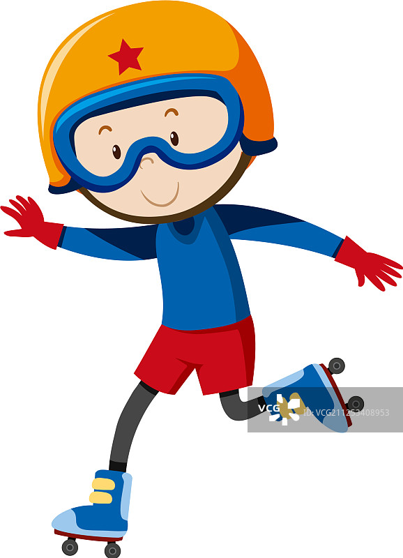 男孩玩轮滑图片素材