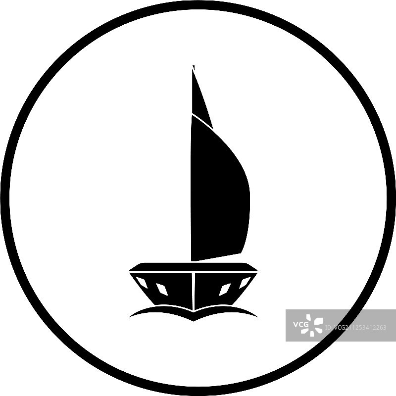 帆船游艇正面图标图片素材