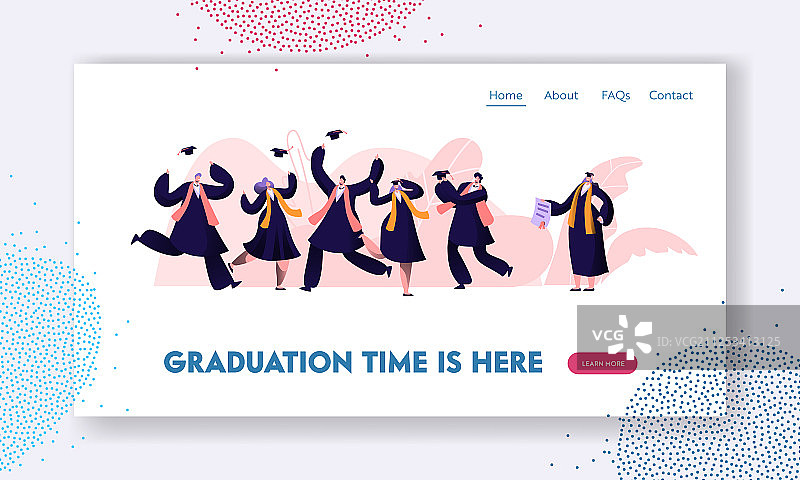 身穿毕业礼服和戴毕业帽的学生跳跃庆祝图片素材