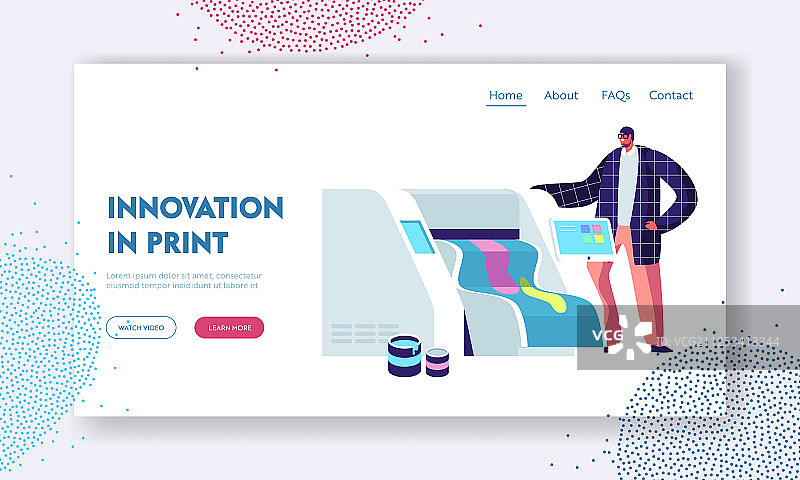 印刷厂或印刷服务中心，男人在工作图片素材