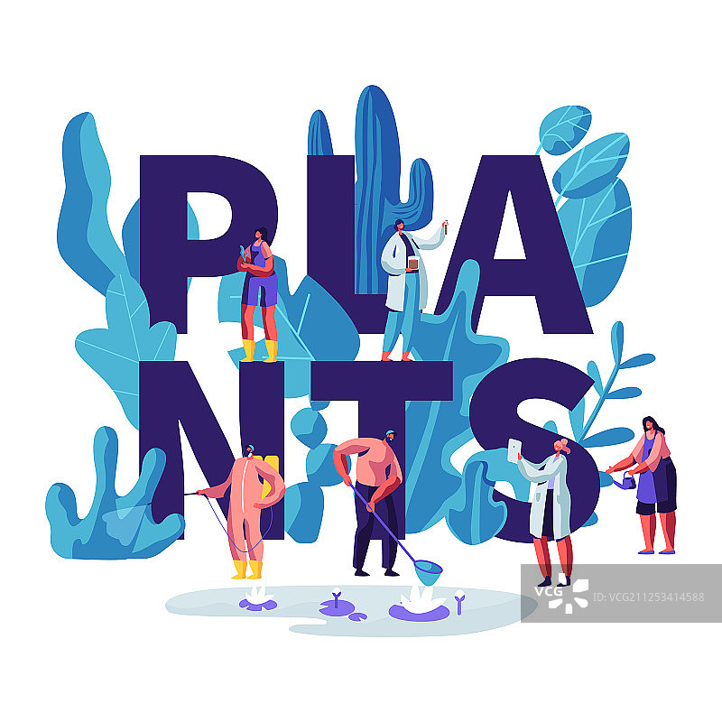 角色成长与植物护理概念图片素材