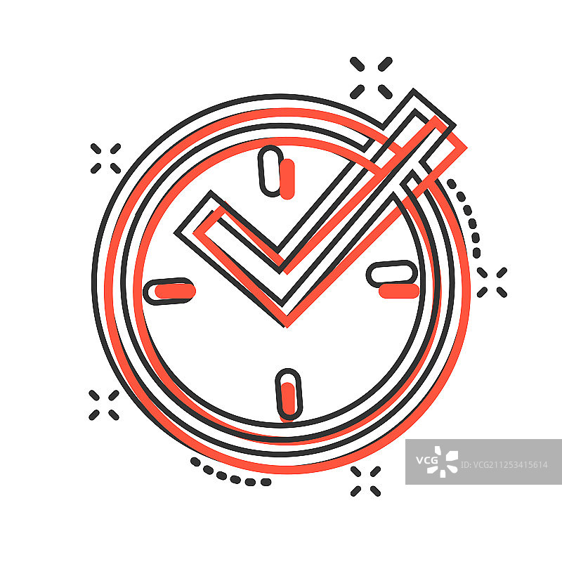 漫画风格的实时时钟图标图片素材