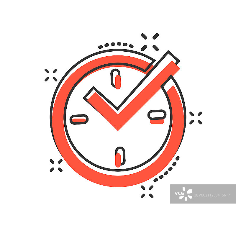 漫画风格的实时时钟图标图片素材